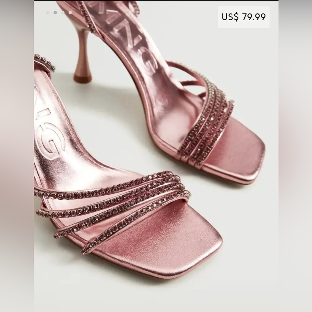 MANGO Pink Rhinestone Stiletto Heel (Size 6)